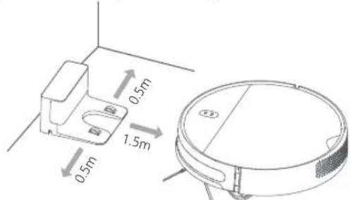 Xiaomi Mi Robot VacuumMop Essential - Umiescić stacie odujacna na rownej powierzchni pod sciana. - 1