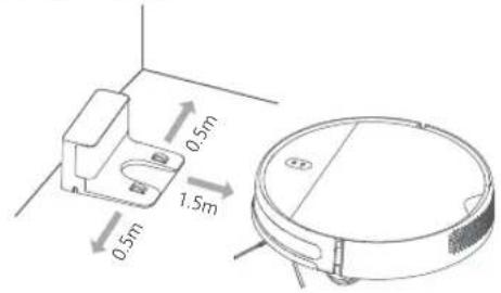 Xiaomi Mi Robot VacuumMop Essential - Placez le socle de charge sur une surface plane contre un mur. - 1