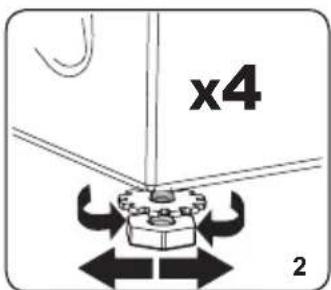 SHARP ESNDH9144WDDE - Réglage des pieds / réglage des haubans ajustables - 2