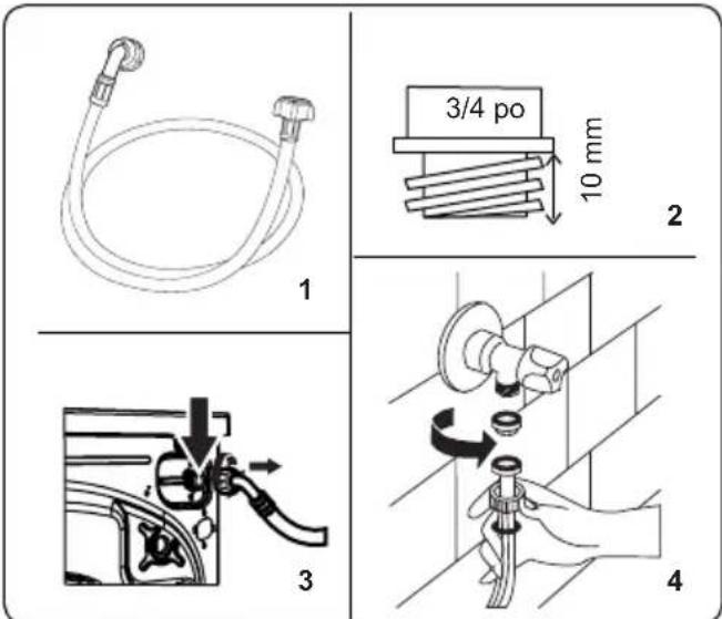 SHARP ESNDH9144WDDE - Raccord du tuyau d'arrivée d'eau - 1