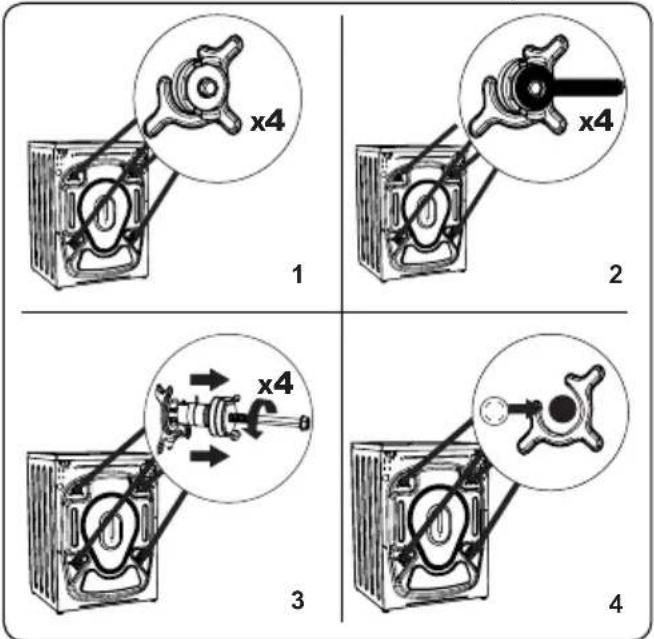SHARP ESNDH9144WDDE - Retrait des boulons de transport - 1