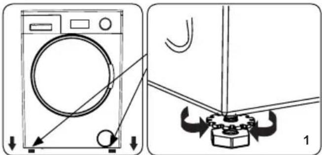 SHARP ESNDH9144WDDE - Réglage des pieds / réglage des haubans ajustables - 1