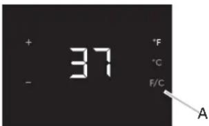 + 37 °F - °C F/C A