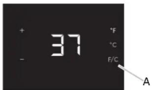 + 37 °F - °C F/C A