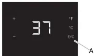 + 37 °F - °C F/C A