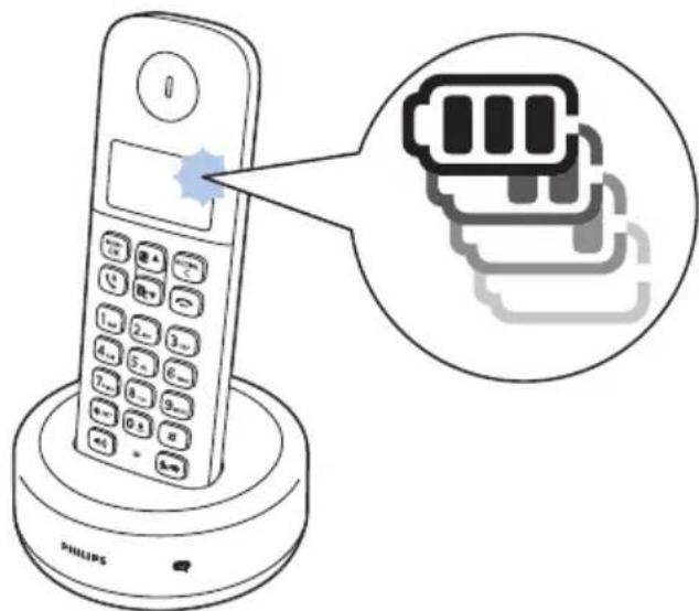 PHILIPS D161 - Vérification du niveau de charge de la batterie - 1