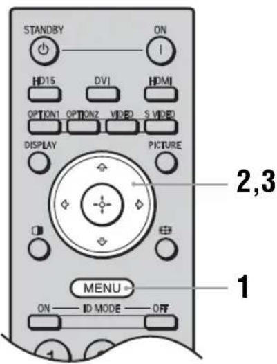 SONY FWDS42E1 - Übersicht über die Menüs - 1