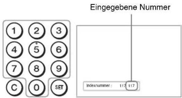 SONY FWDS42E1 - Geben Sie mit den Tasten 0 - 9 auf der Fernbedienung die „Indexnummer" des Monitors ein, den Sie steuern wollen. - 1
