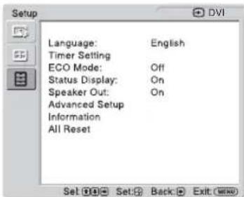 SONY FWDS47H1 - Setup Settings - 1