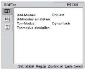 SONY FWDS47H1 - Menü Auswahlbare/einstellbare Optionen - 1