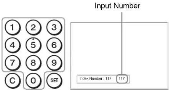 SONY FWDS47H1 - Input the "Index Number" of the display you want to operate using the 0 - 9 buttons on the remote control. - 1