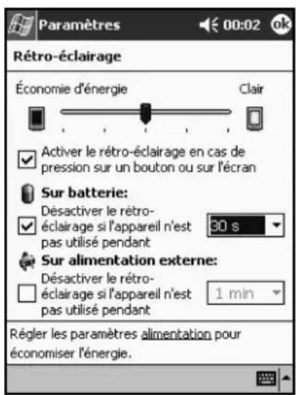 HP iPAQ h1945 - Modification des paramètres de rétro-éclairage - 1