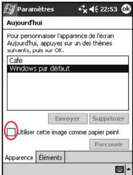 HP iPAQ h1945 - Personnalisation de l'écran Aujourd'hui - 1