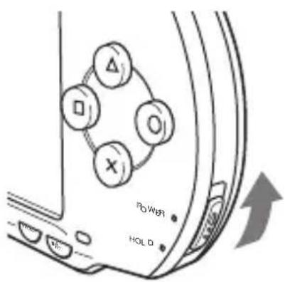 SONY PSP1001 - Faites glisser l'interrupteur POWER/HOLD (alimentation/ bloquer) vers le haut. - 1