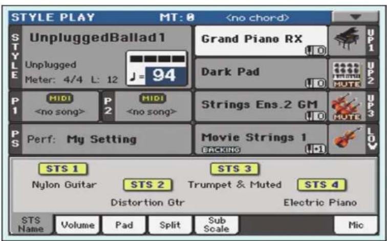 KORG Pa3XLe - Mise sous tension et description de la page principale - 1