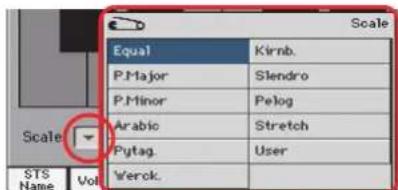 KORG Pa3XLe - Menus déroulants - 1