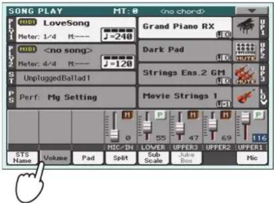 KORG Pa3XLe - Régler le volume des pistes - 1