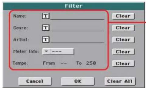 KORG Pa3XLe - Recherche d'entrees - 3