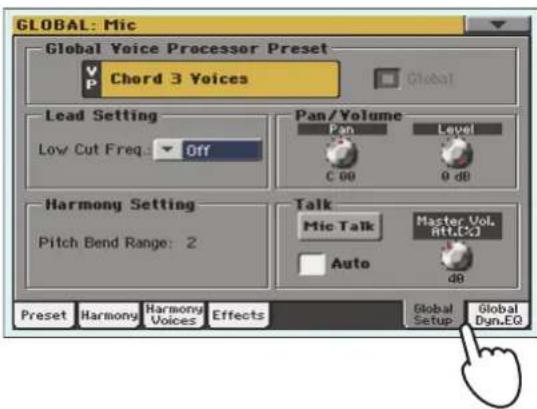 KORG Pa3XLe - Réglage du signal du chant - 2