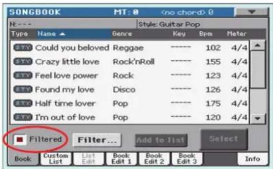 KORG Pa3XLe - Recherche d'entrees - 6