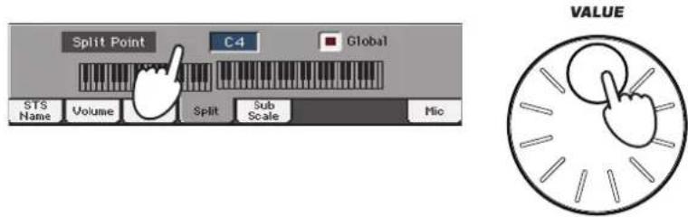 KORG Pa3XLe - Régler le point de partage ('Split Point') - 3