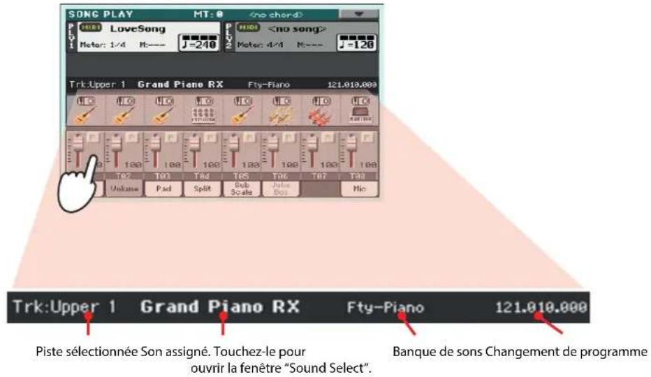KORG Pa3XLe - Régler le volume des pistes - 8