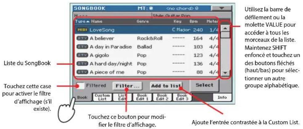 KORG Pa3XLe - Créer une liste personnalisée - 2