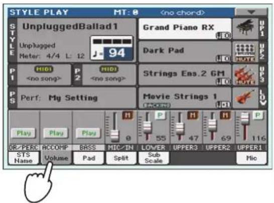 KORG Pa3XLe - Régler le volume des différentes pistes - 1
