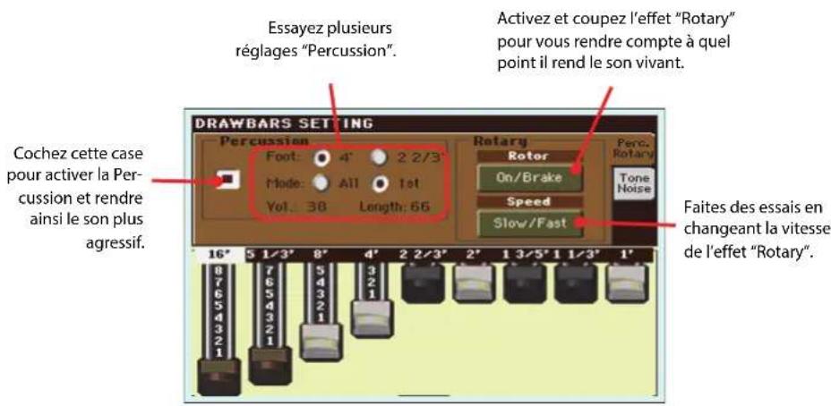 KORG Pa3XLe - Modifier une registration de tiretres harmoniques - 6