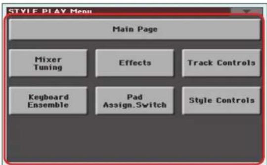 KORG Pa3XLe - Menu et sections - 1