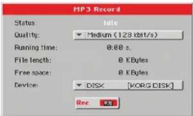 KORG Pa3XLe - Pour activer la fonction d'enregistrement, maintenez le bouton SHIFT enforcé et appuyez sur le bouton RECORD. - 1
