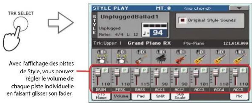 KORG Pa3XLe - Régler le volume des différentes pistes - 3