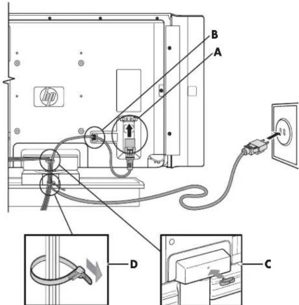 HP Pavilion LC2600N - Connecting power to the TV - 1