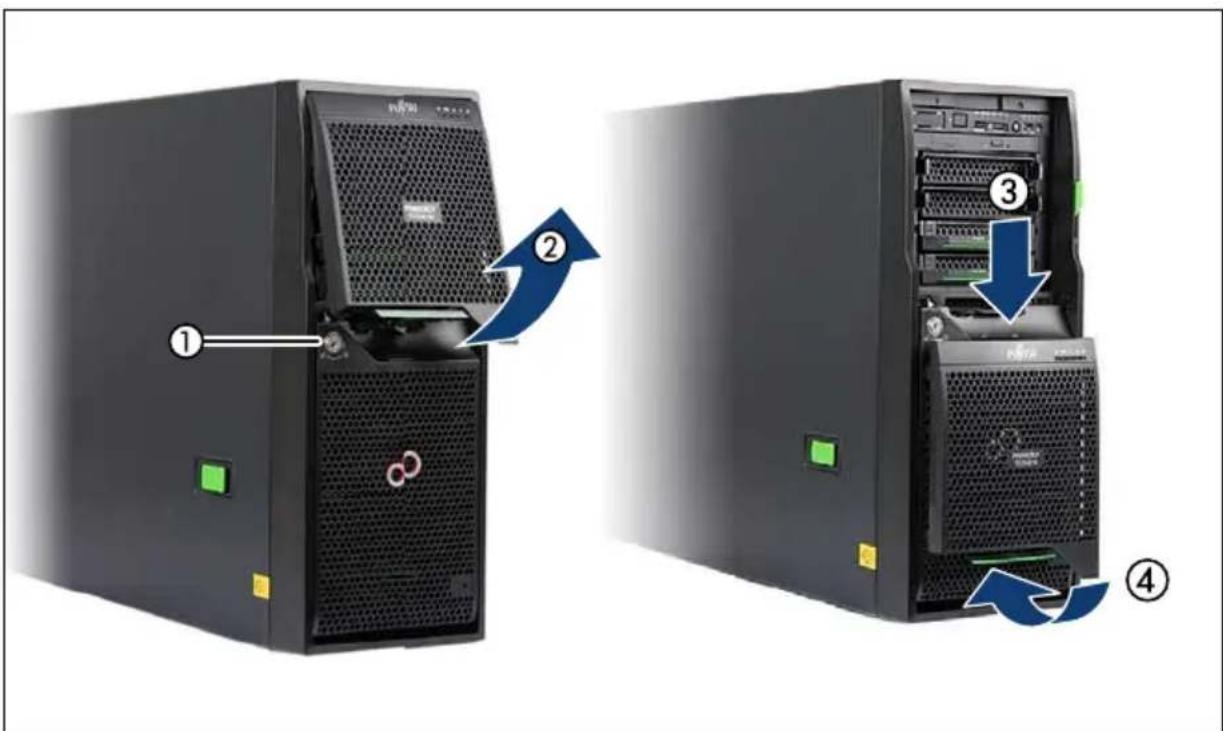 FUJITSU Primergy TX2540 M1 - Permettre l'accès aux lecteurs accessibles - 1