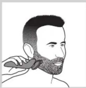 PHILIPS Senso Touch 3D RQ1252 - Utilizar o acessório do estilizador de barba com pente - 4