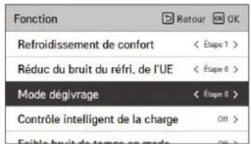 LG PREMTBB10 - Réglage du mode dégivrage - 1
