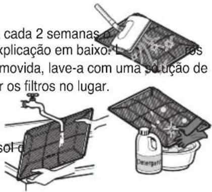 cada 2 semanas o kiplicação em baixo. Lave-a com uma solução de movida, lave-a com uma solução de y os filtros no lugar. sol a Detergat