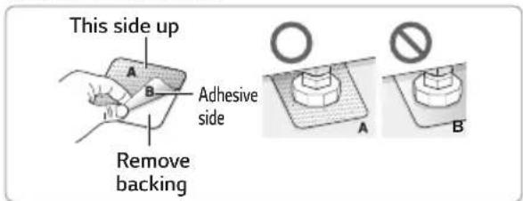 This side up A B Adhesive side Remove backing A B
