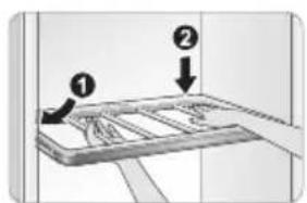 Diagram showing two labeled arrows pointing to a 3D object with internal structure, likely illustrating a mechanical or structural concept.