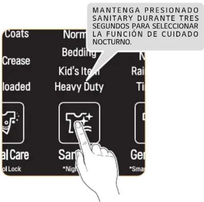 MANTENGA PRESIONADO SANITARY DURANTE TRES SEGUNDOS PARA SELECCIONAR LA FUNCIÓN DE CUIDADO NOCTURNO. Coats Norm Crease Bedding Loaded Kid's Item Heavy Duty Rai Ti al Care Sam Gen ol Lock *Night *Smart