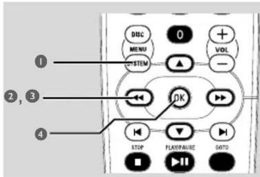 PHILIPS FWD796 - Utiliser le menu de réglage (réglages des preferences utilisateur) - 1
