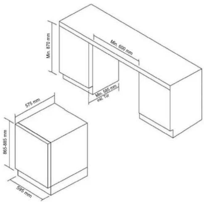 HOOVER HWCB 60D UKSSMN - Für Höhe 865 mm mit schmaler Edelstahltür - 1