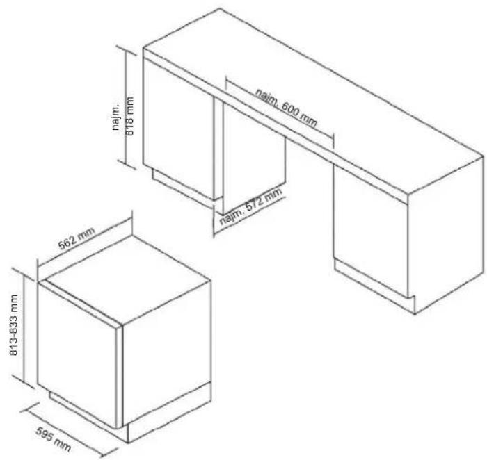 HOOVER HWCB 60D UKSSMN - Specifikacije namestitve za namene vgradnje - 1