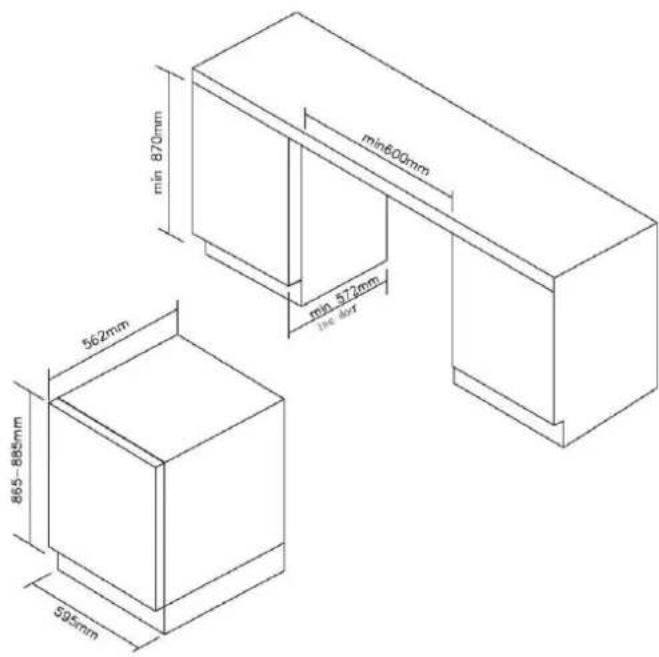 HOOVER HWCB 60D UKSSMN - Specifiche di montaggio per incasso - 3