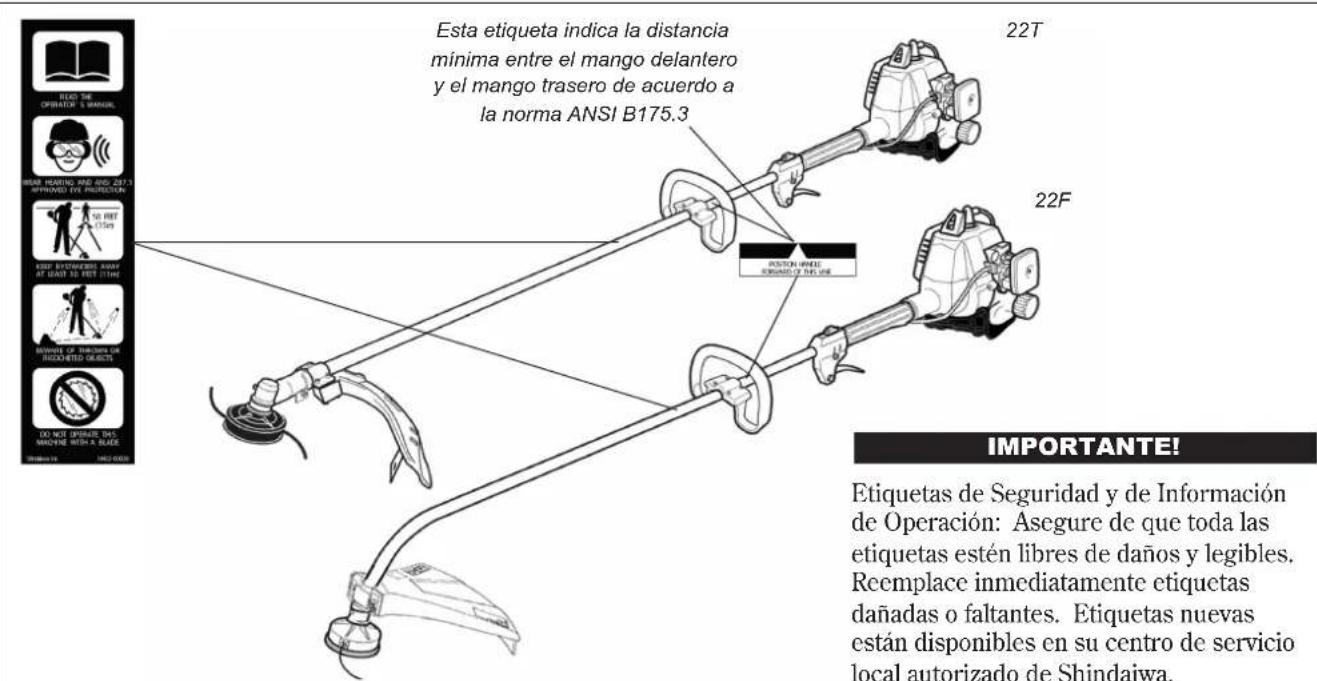 Shindaiwa HomePro 22T - Etiquetas de Seguridad - 1