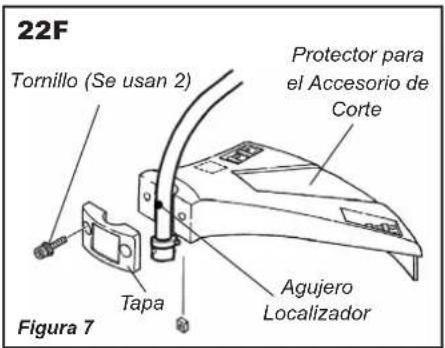 Shindaiwa HomePro 22T - Ensamblaje y Ajustes 22F Instalación del Protector para el Accesorio de Corte - 2