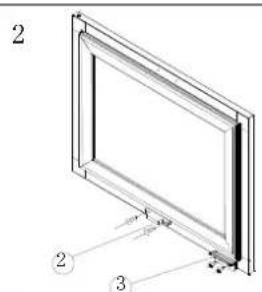 HOOVER HWINE 300 HWCB 451 - Top hinge (2) Door light switch (3) Location-plate (4) Supporter (5) Bottom hinge - 2