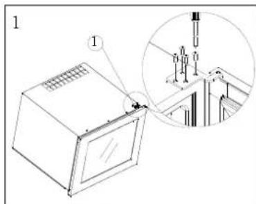 HOOVER HWINE 300 HWCB 451 - Top hinge (2) Door light switch (3) Location-plate (4) Supporter (5) Bottom hinge - 1