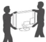 LG 55LF650V - Lifting and moving the TV - 3