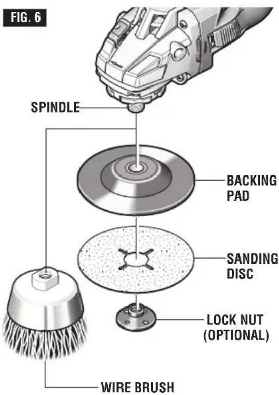 BOSCH GWS18V45CN - TO INSTALL BACKING PAD AND SANDING DISC (Not Included) - 1
